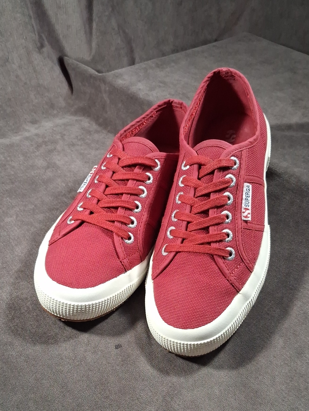 Superga Classic Burgundy Canvas Lace Up Sneakers G EU 39 US 8